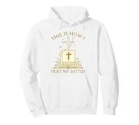This Is How I Fight My Battles Bible Cross Graphic Pullover Hoodie