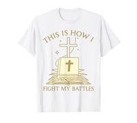 This is How I Fight My Battles Bible Cross Graphic T-Shirt