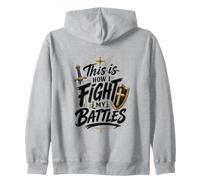 This Is How I Fight My Battles Christian Armor of God Zip Hoodie