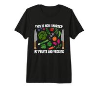 This is How I Murder My Veggies Vegetable Farmers Vegan Chef Premium T-Shirt