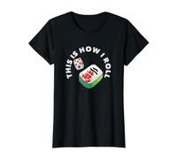 This is How I Roll Mahjong Tile Game Humor Value Graphic T-Shirt, Women, Black, S