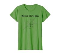 This is How I Roll My Tailwheel STOL Bush Airplane Pilot T-Shirt, Women, Grass Green, 3X-Large