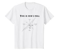 This is How I Roll My Tailwheel STOL Bush Airplane Pilot T-Shirt, Youth, White, Medium