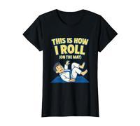 This is How I Roll On The Mat BJJ Jiu-Jitsu Martial Arts T-Shirt, Women, Black, Large