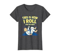 This is How I Roll On The Mat BJJ Jiu-Jitsu Martial Arts T-Shirt, Women, Dark Heather Grey, Small
