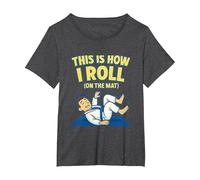 This is How I Roll On The Mat BJJ Jiu-Jitsu Martial Arts T-Shirt, Women's Plus, Dark Heather Grey, 4X