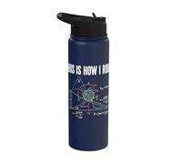 This is How I Roll Physics Formula Science Teacher Nerd Math Stainless Steel Insulated Water Bottle
