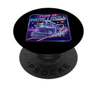 This Is How I Roll Retro Synthwave Train 80s Vaporwave PopSockets Adhesive PopGrip