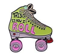 This is how I roll roller skates enamel pin retro skating brooch funny puns Roller Derby badge vaporwave aesthetic 80s kids gift