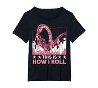 This is How I roll Rollercoaster T-Shirt, Women's Plus, Black, 2X