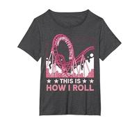 This is How I roll Rollercoaster T-Shirt, Women's Plus, Dark Heather Grey, 3X