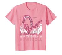 This is How I roll Rollercoaster T-Shirt, Youth, Pink, X-Small