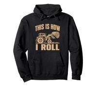 This Is How I Roll Tractor Hay Bale Farmer Design Pullover Hoodie