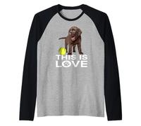 This is Love Chocolate Lab Dog Brown Labrador Retriever Love Raglan Baseball Tee