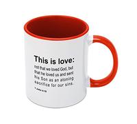 This is Love Not that We Loved God But that He Loved Us and Sent His Son As an Atoning Sacrifice for Our Sins Coffee Mug Funny Novelty Coffee Cup Ceramic Tea Mug 11oz Mug
