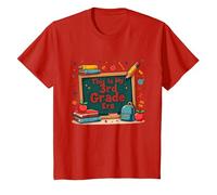 This is My 3rd Grade Era: Whimsical School Adventure T-Shirt, Kids, Red, 10 Years
