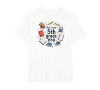 This is My 5th Grade Era Nostalgic School Supplies Fun T-Shirt, Men's Big and Tall, White, 6X Tall