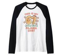 This is My 67 Christmas Pajama Shirt for Men Women Teen Xmas Raglan Baseball Tee