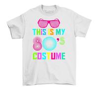 This is My 80s Costume Shirt - Retro Vibes Included! Funny Unisex Tee for Rocking The Raddest Decade Ever White