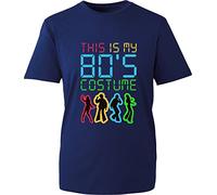 This is My 80's Costume T-Shirt Funny Dancers Retro Vintage Old is Gold Birthday Gift Disco Dancing Unisex Gift Tee Top (Navy, XL)