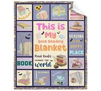 This is My Book Reading Blanket for Book Lovers Gifts for Women Girls Soft Lightweight Flannel Purple Throw Blankets for Couch Bedding Travel S 40x50in, Kid/Child Gift