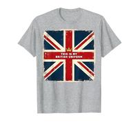 This is My British Uniform | Union Jack Patriotic Design T-Shirt, Men, Heather Grey, S
