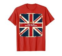 This is My British Uniform | Union Jack Patriotic Design T-Shirt, Men, Red, XL