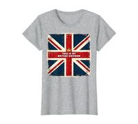 This is My British Uniform | Union Jack Patriotic Design T-Shirt, Women, Heather Grey, 3XL