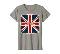 This is My British Uniform | Union Jack Patriotic Design T-Shirt, Women, Slate, XS
