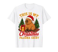 This is My Christmas Pajama Funny Capybara Xmas Value Graphic T-Shirt, Men, White, S