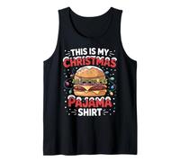 This is My Christmas Pajama Shirt Funny Holiday Burger Tank Top