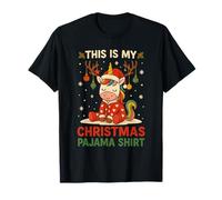 This is My Christmas Pajama Shirt Unicorn Santa Hat Reindeer T-Shirt