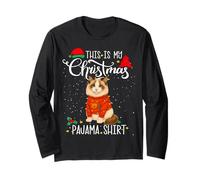 This is My Christmas Pajama Shirts - Ragdoll Xmas Cat Lovers Long Sleeve T-Shirt