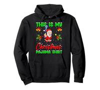 This Is My Christmas Pajamas Funny Santa Playing Lacrosse Pullover Hoodie
