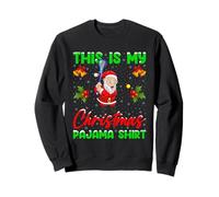 This Is My Christmas Pajamas Funny Santa Playing Lacrosse Sweatshirt