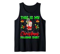 This is My Christmas Pajamas Funny Santa Playing Tennis Tank Top