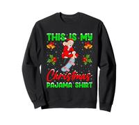 This Is My Christmas Pajamas Funny Skateboarding Santa Xmas Sweatshirt