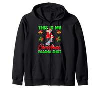 This Is My Christmas Pajamas Funny Skateboarding Santa Xmas Zip Hoodie
