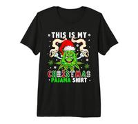 This is My Christmas Pyjamas Plaid Santa Xmas Weed Smoking Premium T-Shirt