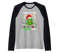 This is My Christmas Pyjamas Plaid Santa Xmas Weed Smoking Raglan Baseball Tee