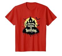 This is My Costume. I'm Terrifying. Spooky Halloween T-Shirt, Kids, Red, 8 Years