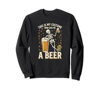 This Is My Costume Now Give Me A Beer Skeleton Halloween Sweatshirt