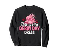 This Is My Derby Day Dress Pink Hat Horse Racing Sweatshirt