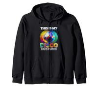 This Is My Disco Costume Rainbow Mirror Ball Party Dance Zip Hoodie