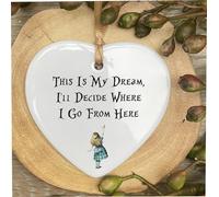 This Is My Dream Alice In Wonderland Gift Quote Ceramic Heart Gift Plaque Ornament Christmas Hanging Sign cr163