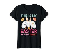 This is My Easter Pajama, Happy Bunny Pajamas Party Value Graphic T-Shirt, Women, Black, S