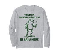 This is My Emotional Support Frog He Has A Knife Frog Long Sleeve T-Shirt