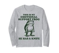 This is My Emotional Support Frog He Has A Knife Frog Long Sleeve T-Shirt