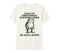 This is My Emotional Support Frog He Has A Knife Frog Premium T-Shirt
