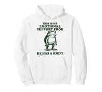 This Is My Emotional Support Frog He Has A Knife Frog Pullover Hoodie